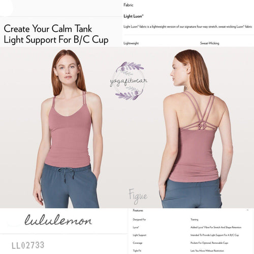 Lululemon - Create Your Calm Tank*Light Support For B/C Cup (Figue) (LL02733)
