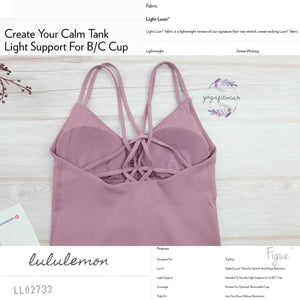 Lululemon - Create Your Calm Tank*Light Support For B/C Cup (Figue) (LL02733)