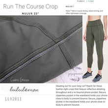Lululemon - Run The Course Crop*Nulux23” (Camo Green) (LL02811)