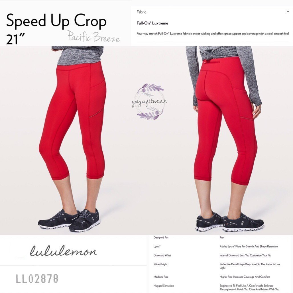 Lululemon - Speed Up Crop*21 (Flamenco Red) (LL02878)