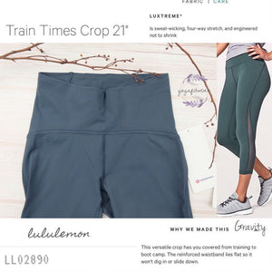 Lululemon - Train Times Crop*21” (AU) (Gravity) (LL02890)