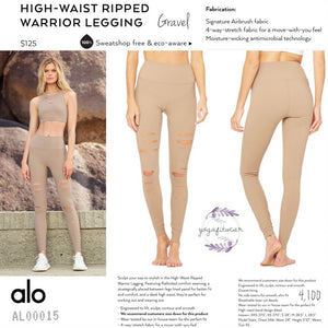 alo : High-Waist Ripped Legging Warrior (Gravel) (AL00015) – Yogafitwear