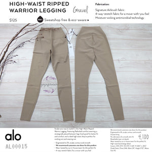 alo : High-Waist Ripped Legging Warrior (Gravel) (AL00015)
