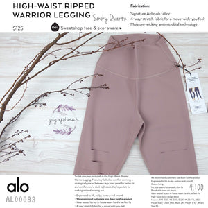 alo : High-Waist Ripped Legging Warrior (Smoky Quartz) (AL00083)