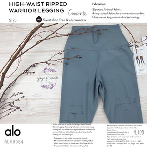 alo : High-Waist Ripped Legging Warrior (concrete) (AL00084)